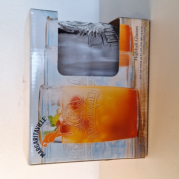 #ADW Margartaville set of 4 - 20 fl oz highball glasses and 4 coasters - Picture 3 of 6